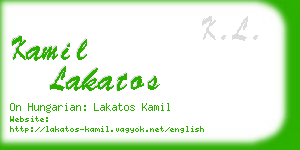 kamil lakatos business card